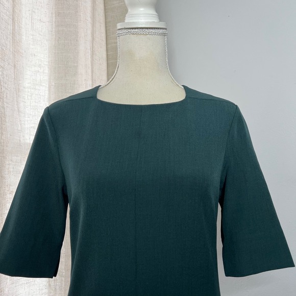 MM Lafleur Emily Dress Square Neck Pockets A Line‎ Emerald Green Women's Size 2 - Picture 3 of 11